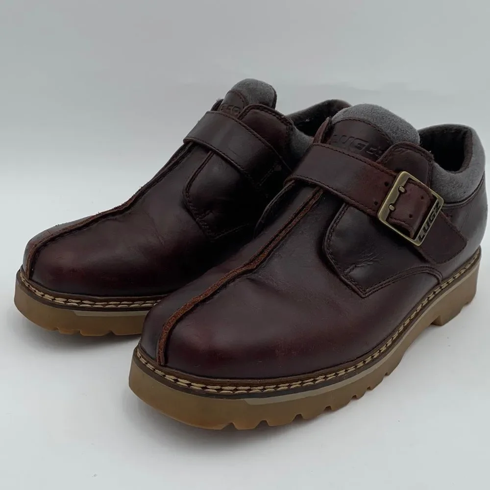 Lugz Men’s Brown Leather Buckle Shoes Made in USA Size EU 43 Y2K workwear